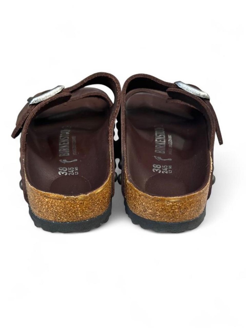 Rare Birkenstock Arizona Light Studs Habana Oiled Leather EU 38 US 7-7.5 Narrow - Picture 7 of 8